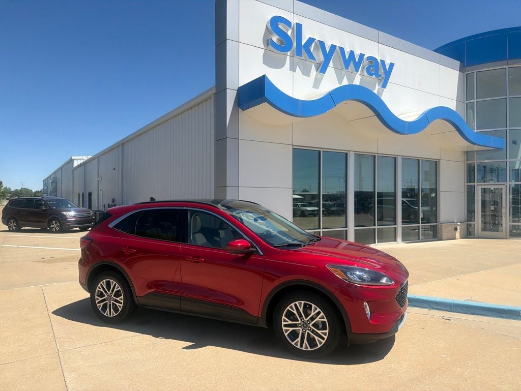 2022 Ford Escape SEL in Red Metallic — front three-quarter view