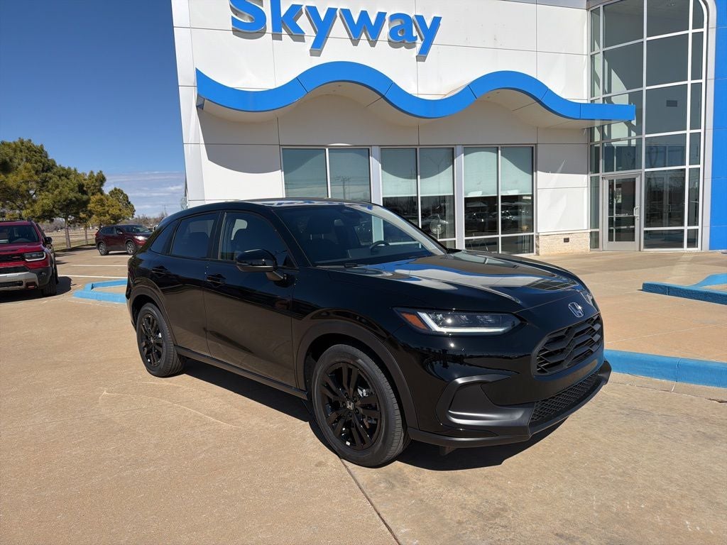 2026 Honda HR-V Sport in Crystal Black Pearl — front three-quarter view