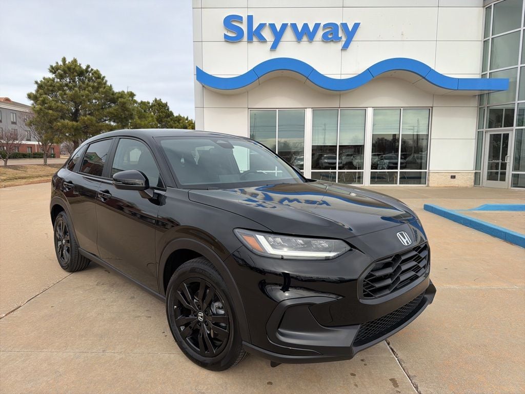 2026 Honda HR-V Sport in Crystal Black Pearl — front three-quarter view