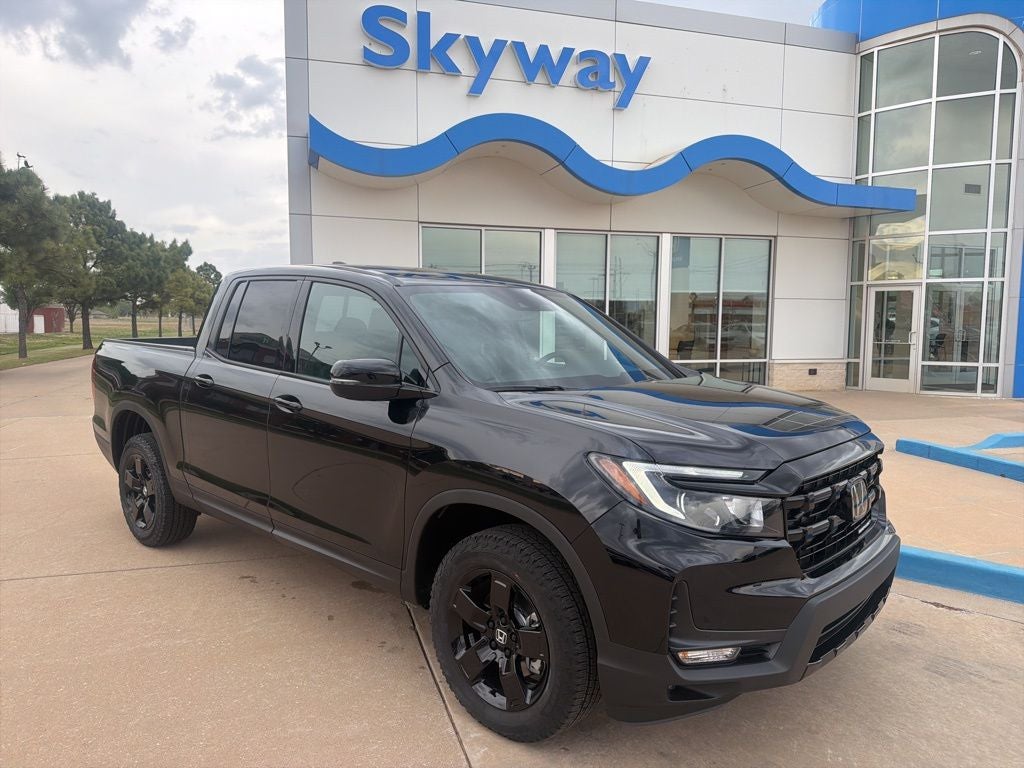 2026 Honda Ridgeline Black Edition in Crystal Black Pearl — front three-quarter view