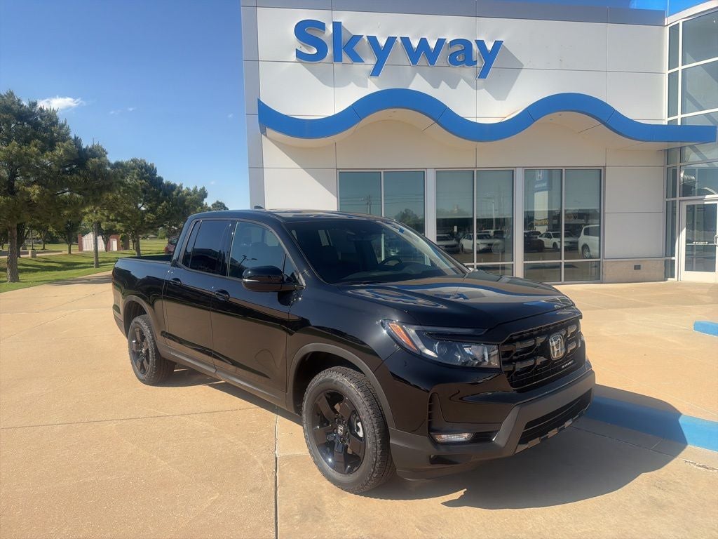 2026 Honda Ridgeline Black Edition in Crystal Black Pearl — front three-quarter view