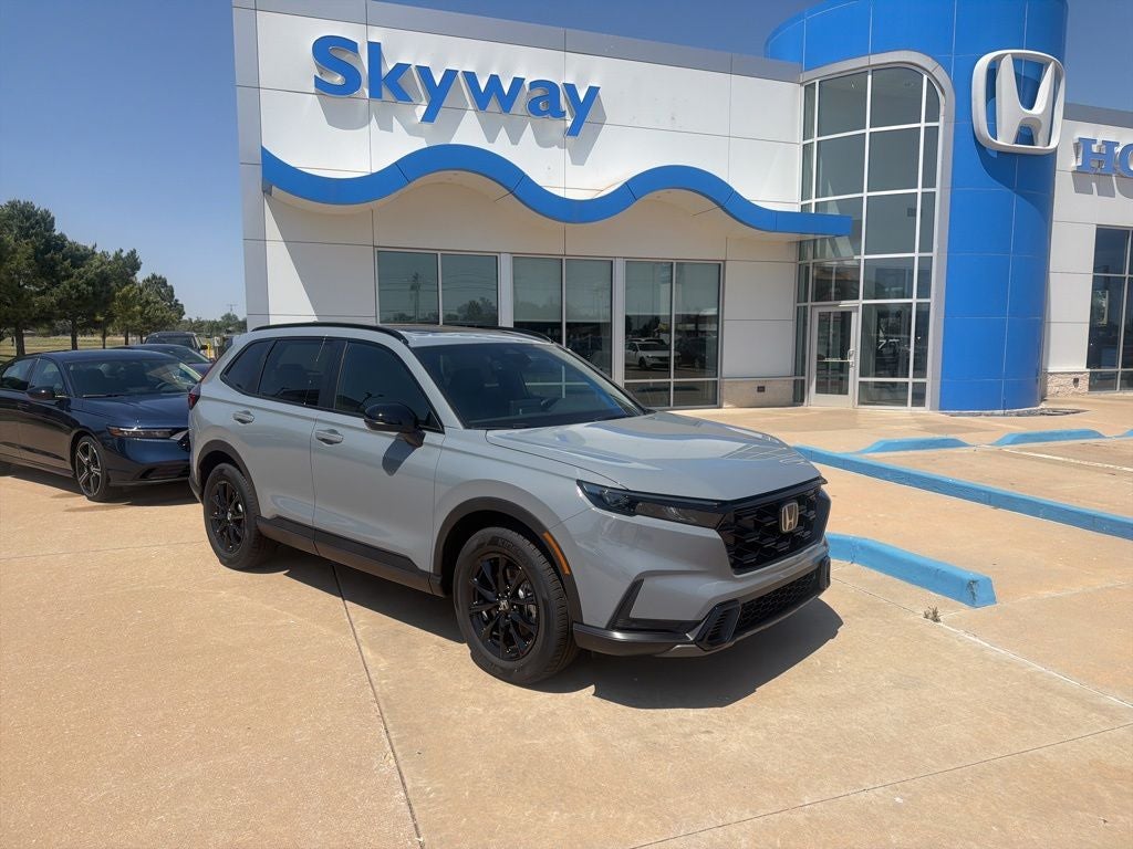 2026 Honda CR-V Hybrid Sport-L in Urban Gray Pearl — front three-quarter view